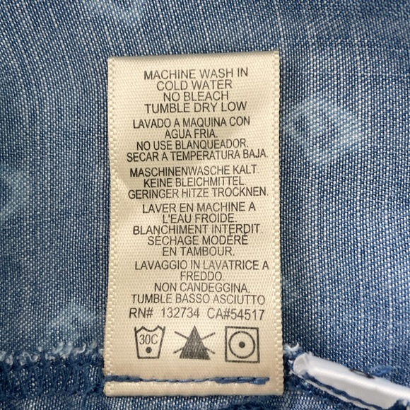 Anthropologie Cloth and Stone Chambray Printed Shirt Dress Size S - Picture 10 of 10